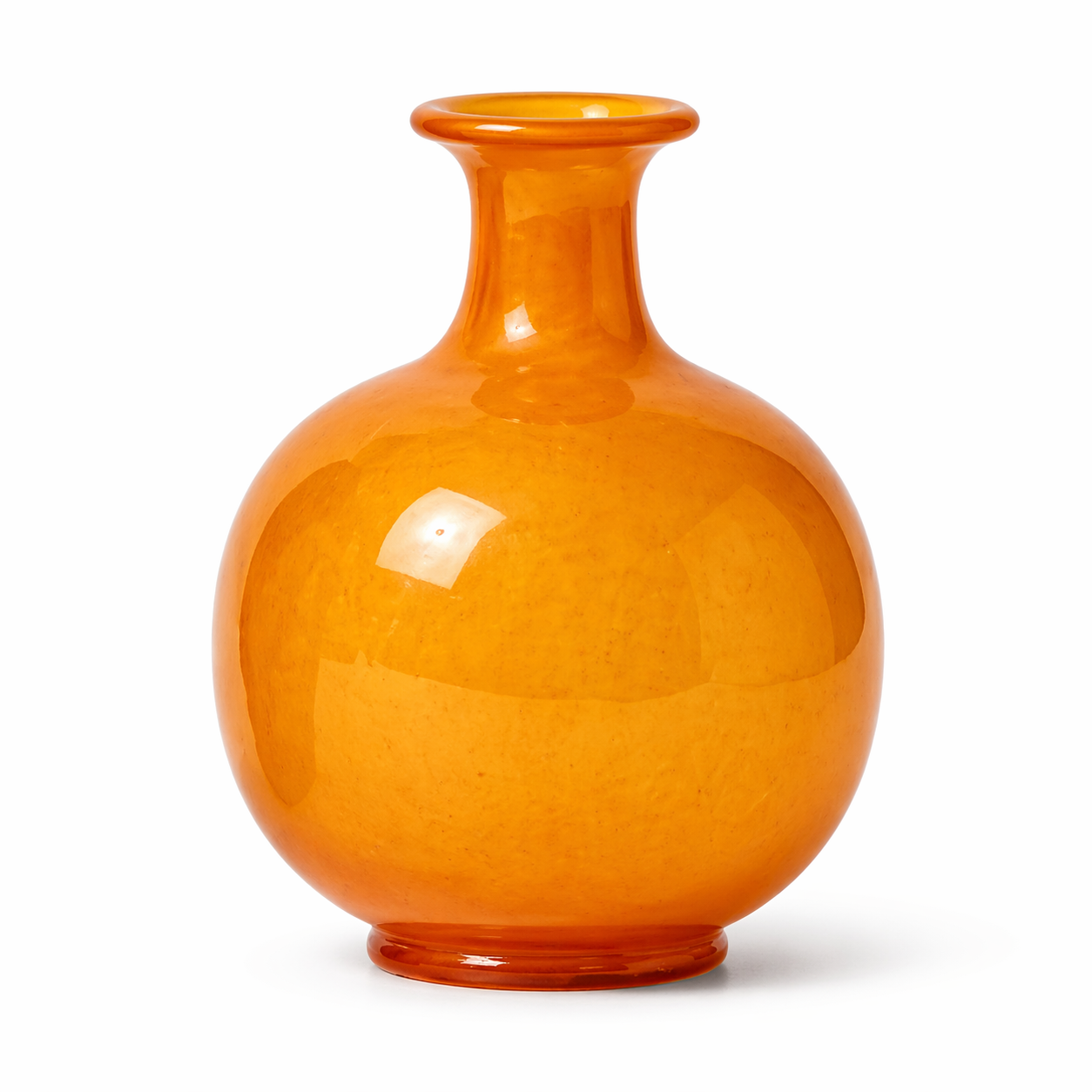 Vibrant Tangerine Art Glass Vase