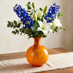 Vibrant Tangerine Art Glass Vase