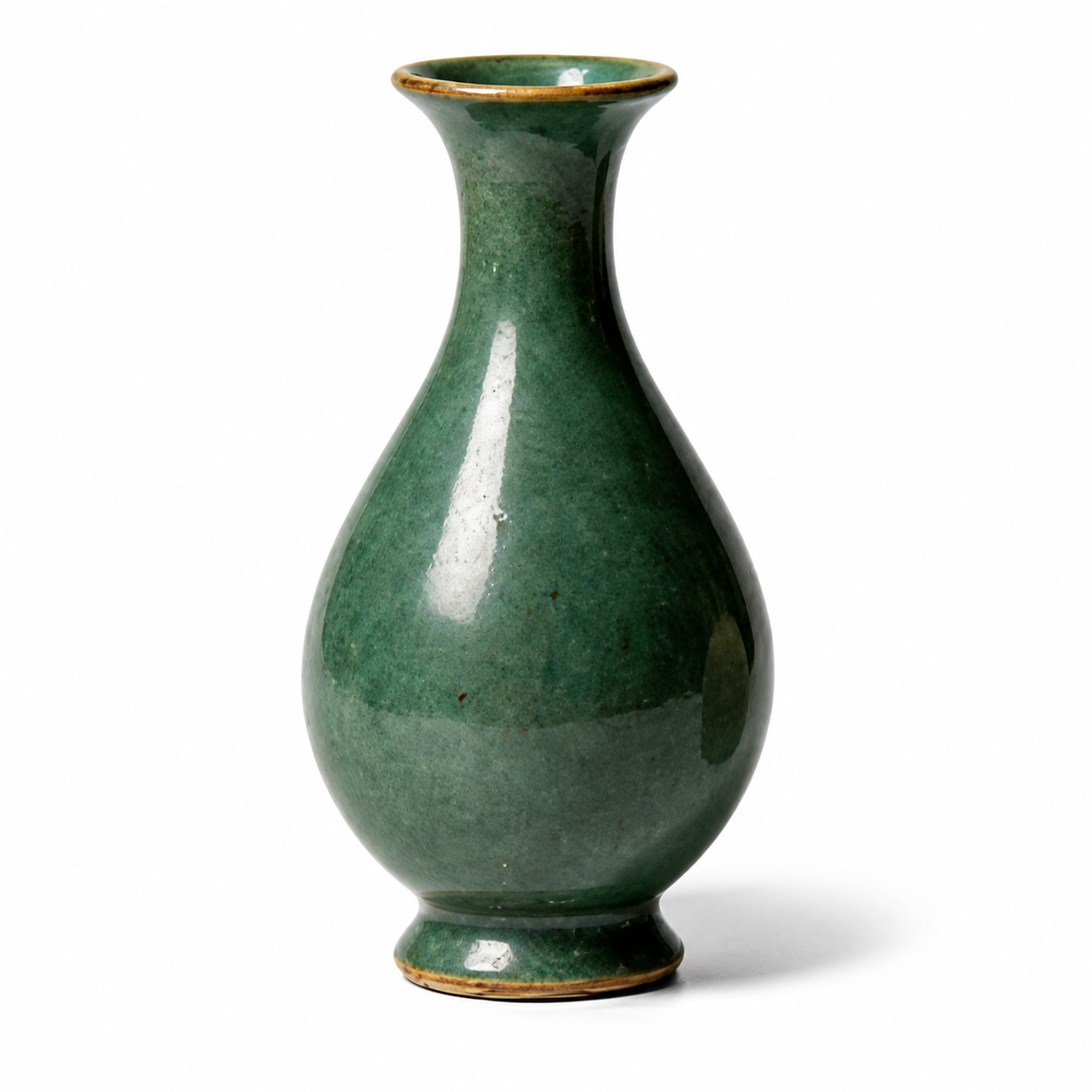 Rustic Emerald Green Ceramic Vase