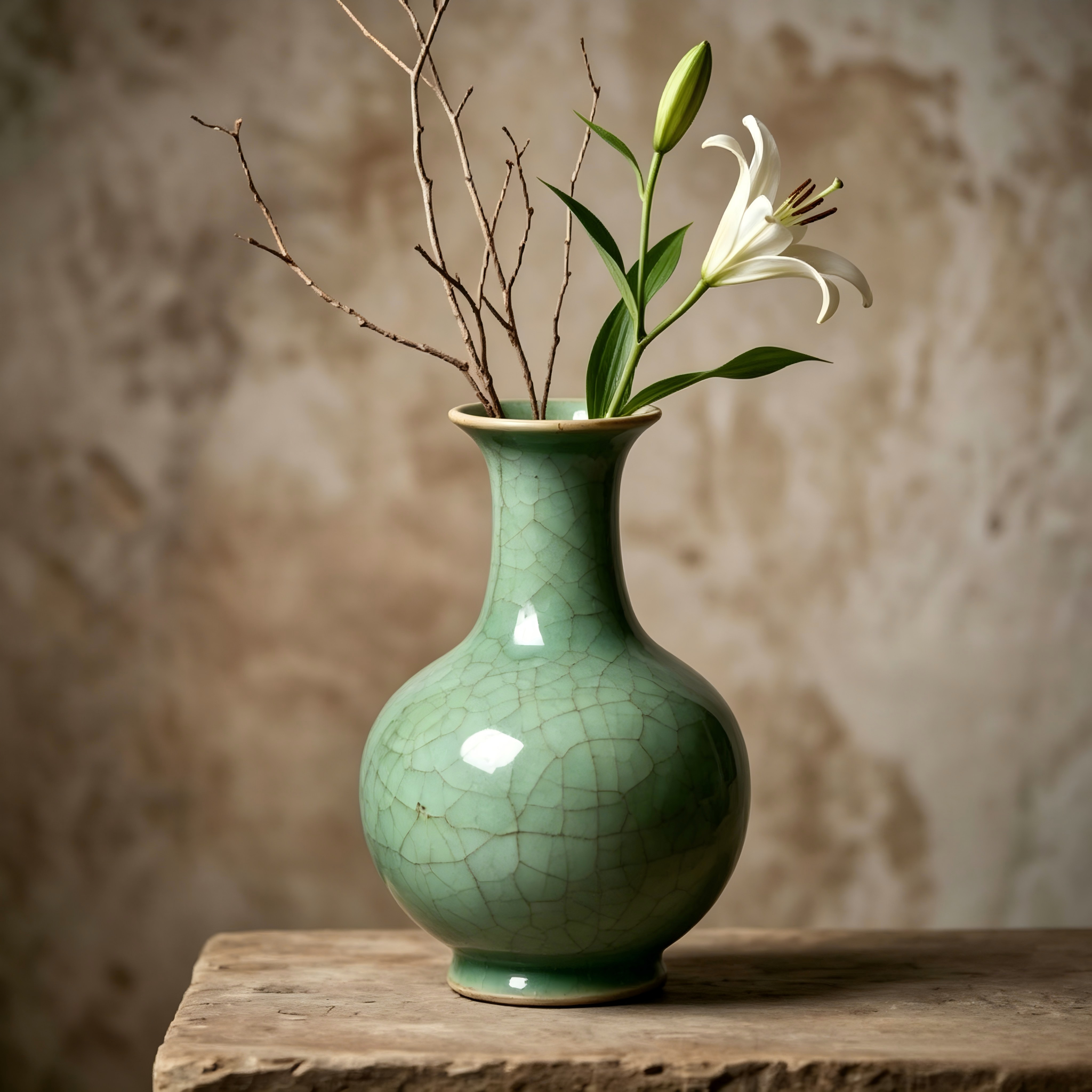 Celadon Crackle Glaze Ceramic Vase
